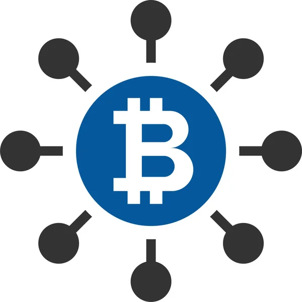 Gedecentraliseerde Bitcoin Pictogram Solide Stijl — Stockvector