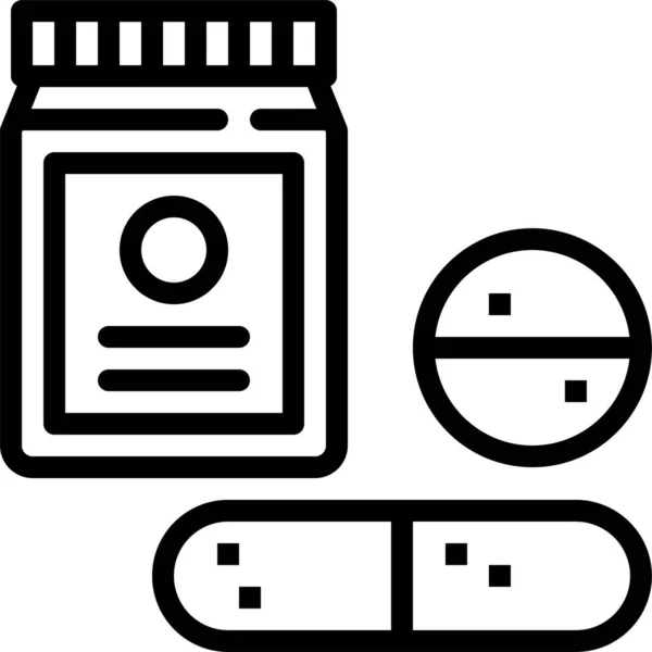 Medikamentenikone Umrissen — Stockvektor