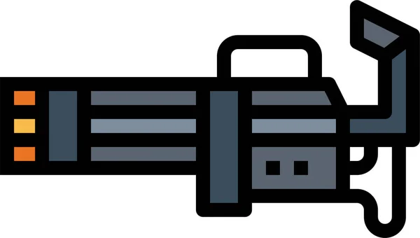 Canon Gun Minigun Icono Categoría Guerra Militar — Archivo Imágenes Vectoriales