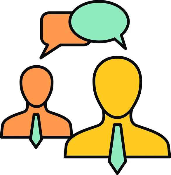 Conversatie Discussie Communicatie Icoon Gevulde Outline Stijl — Stockvector