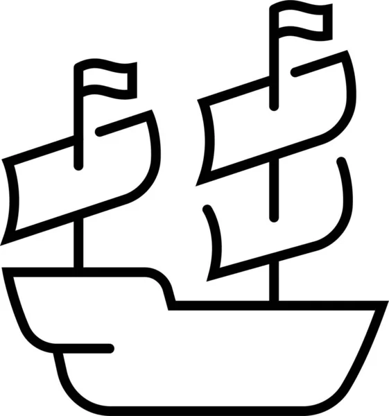 Korsanlar Gemi Simgesine Yelken Açtı — Stok Vektör