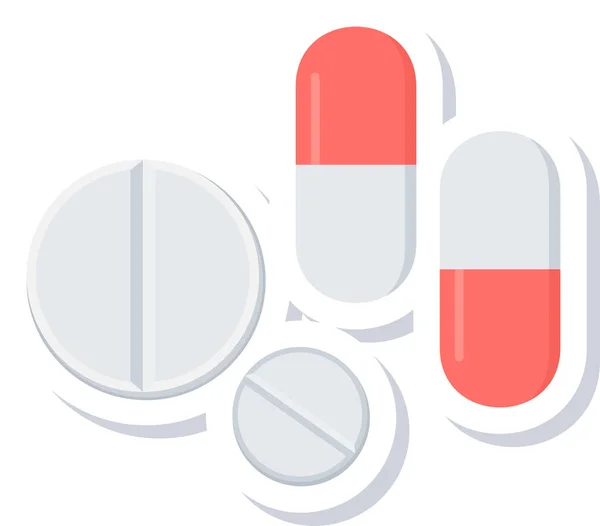 Medicine Capsule Capsules Icon Flat Style — Stock Vector