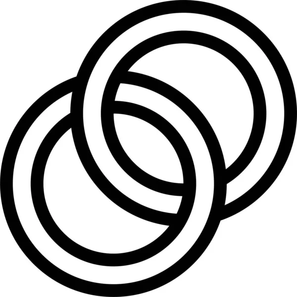 Пара Значок Кільця Взаємодії Стилі Контур — стоковий вектор