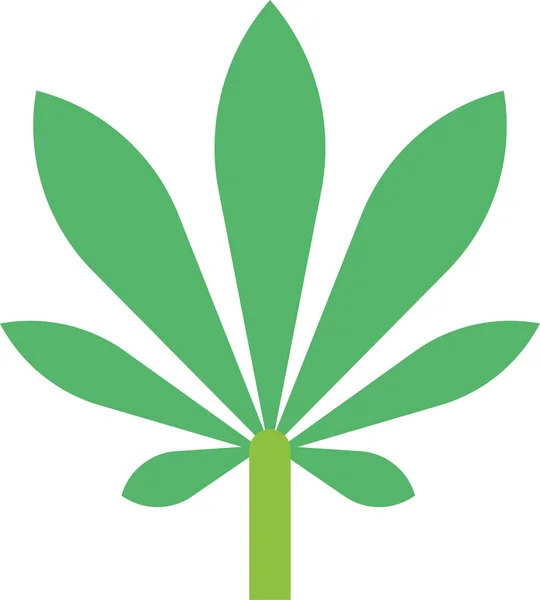 Botanisches Cannabisblatt Symbol — Stockvektor