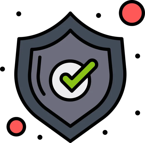 Safety Shield Shopping Icon Filled Outline Style — Stock Vector