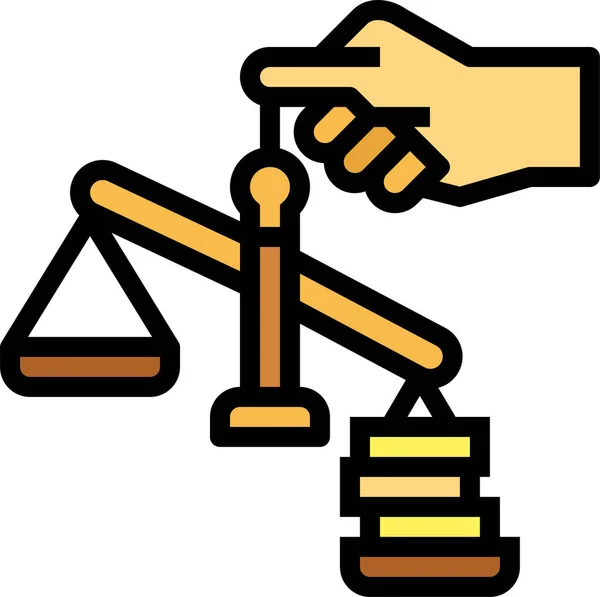 Значок Правового Масштаба Несправедливости Стиле Заполненных Контуров — стоковый вектор