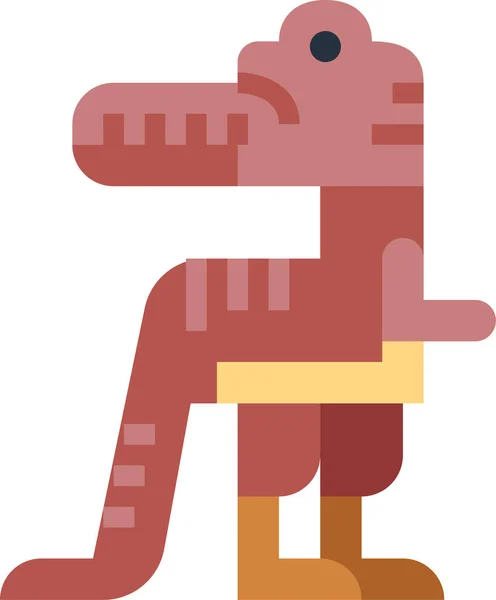 Вымершая Икона Плотоядных Динозавров Плоском Стиле — стоковый вектор