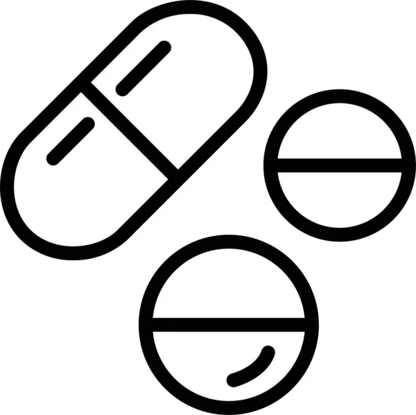 Icona Del Farmaco Antibiotico Stile Contorno — Vettoriale Stock