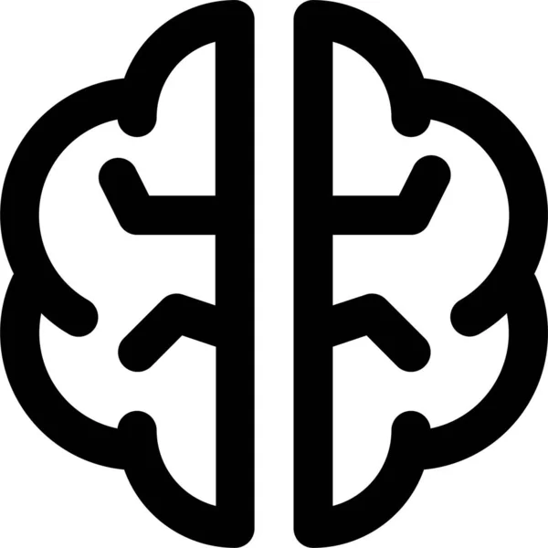 Cerveau Brainstorming Icône Créative Dans Style Contour — Image vectorielle