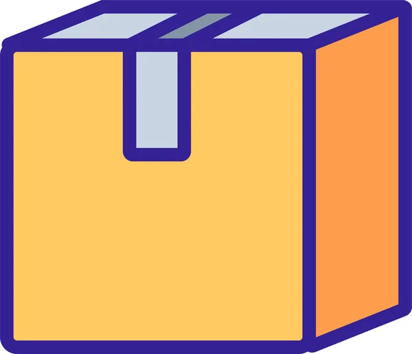 Krabice Kartonová Zavřená Ikona — Stockový vektor