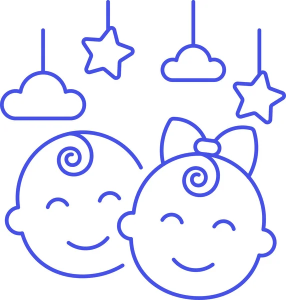 Baby Boy Cloud Icon Family Home Category — Stock Vector