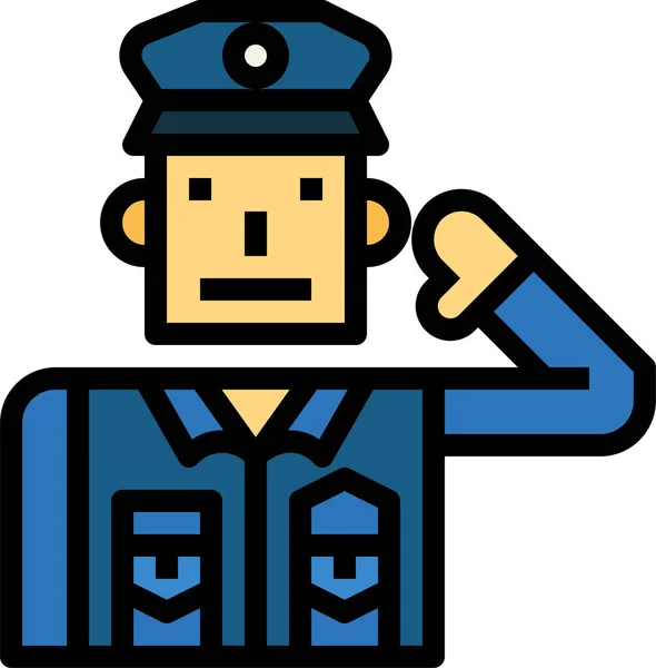 Иконка Сотрудника Полиции Стиле Заполненного Контура — стоковый вектор
