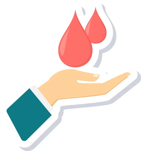 Donación Sangre Icono Gota Estilo Plano — Vector de stock