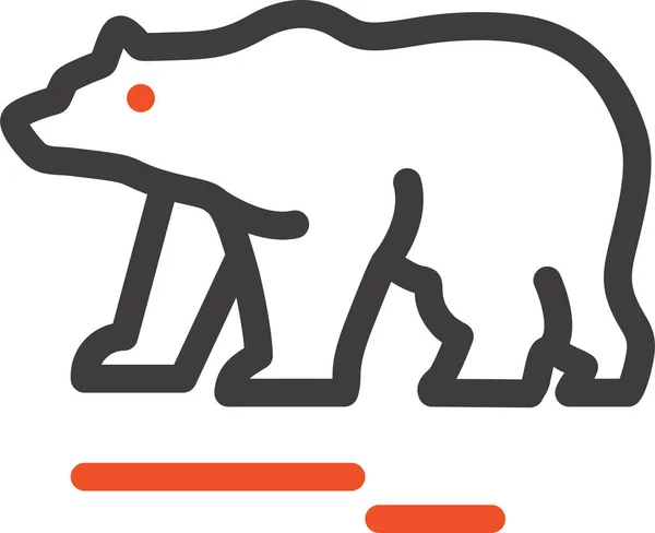 Значок Канади Тваринного Ведмедя Контурному Стилі — стоковий вектор