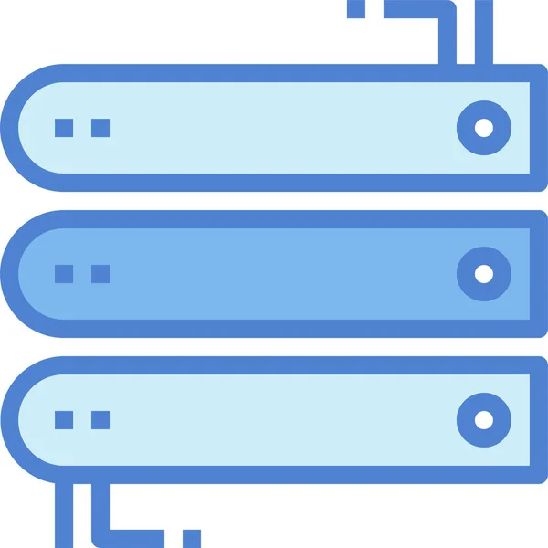 Database Bestanden Hosting Pictogram Gevulde Outline Stijl — Stockvector