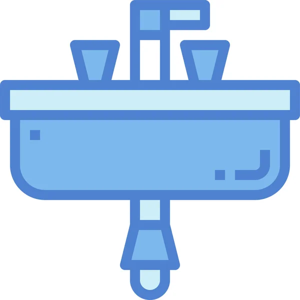 Waschbecken Waschbecken Symbol Stil Gefüllter Umrisse — Stockvektor