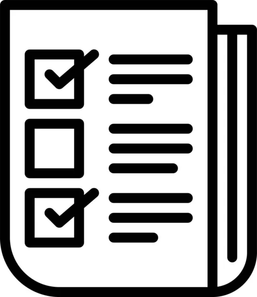 Check Check Icono Lista Estilo Esquema — Archivo Imágenes Vectoriales