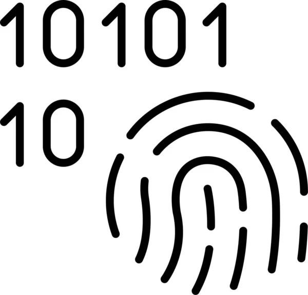 Icona Identificazione Dell Impronta Digitale Biometrica — Vettoriale Stock