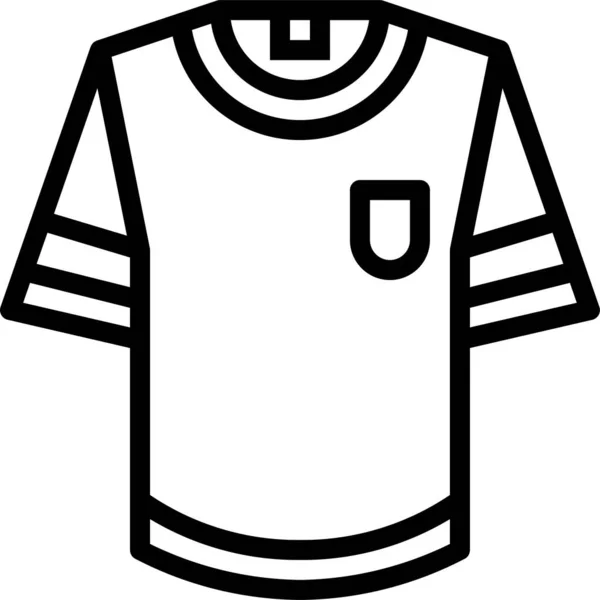 Textilní Košile Módní Ikona Stylu Osnovy — Stockový vektor