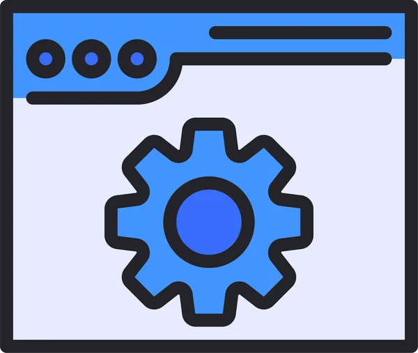 Browser Entwicklung Getriebe Symbol — Stockvektor