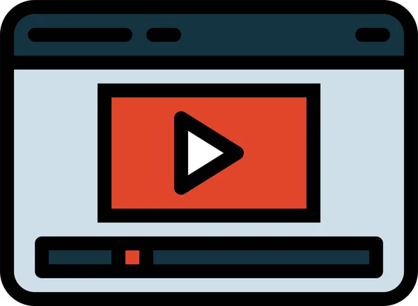 Мультимедийный Значок Интерфейса Фильма Стиле Заполненного Контура — стоковый вектор