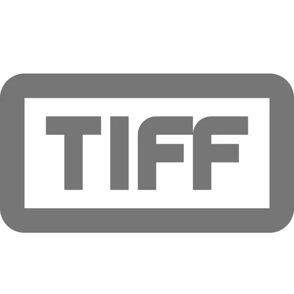 アウトラインスタイルのTiff拡張画像アイコン — ストックベクタ