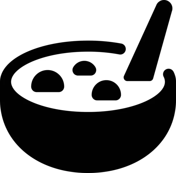 Икона Чаши Завтрака Твердом Стиле — стоковый вектор