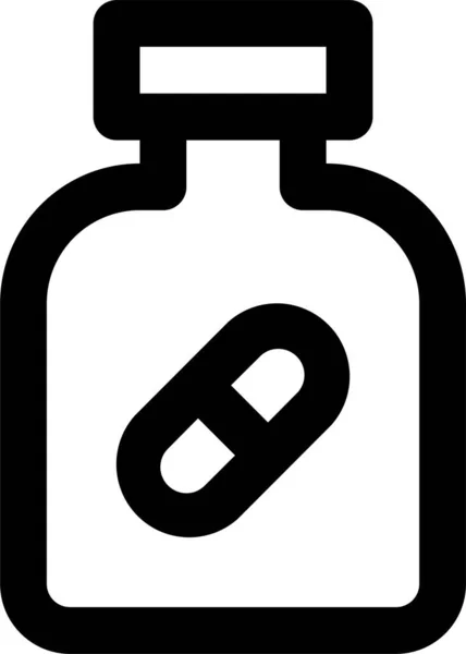 Fles Drug Flask Pictogram Omtrek Stijl — Stockvector