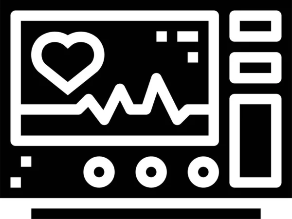 Icono Del Hospital Salud Cardiograma Estilo Sólido — Vector de stock