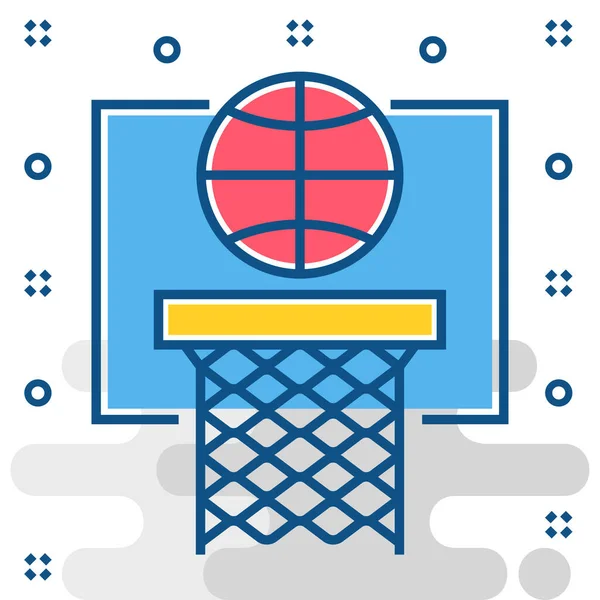 Stadium Basketball Education Icon Filled Outline Style — Stock Vector