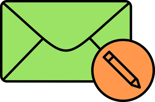 Mail Entwurf Mail Symbol Stil Ausgefüllter Umrisse — Stockvektor