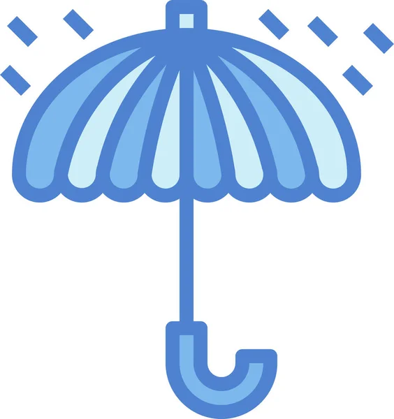 Protection Rain Umbrella Icon Filled Outline Style — Stock Vector