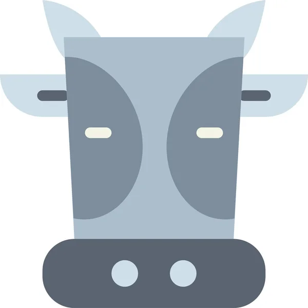 Animal Vache Visage Icône Dans Style Plat — Image vectorielle
