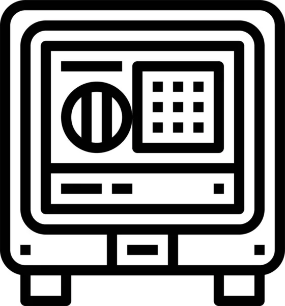 Caja Fuerte Icono Seguridad Estilo Esquema — Vector de stock