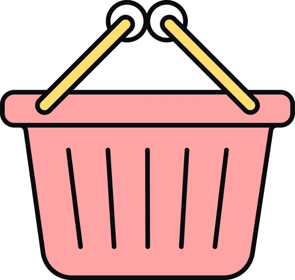 Basket Filled Outline Shopping Ecommerce Icon Filled Outline Style — Archivo Imágenes Vectoriales