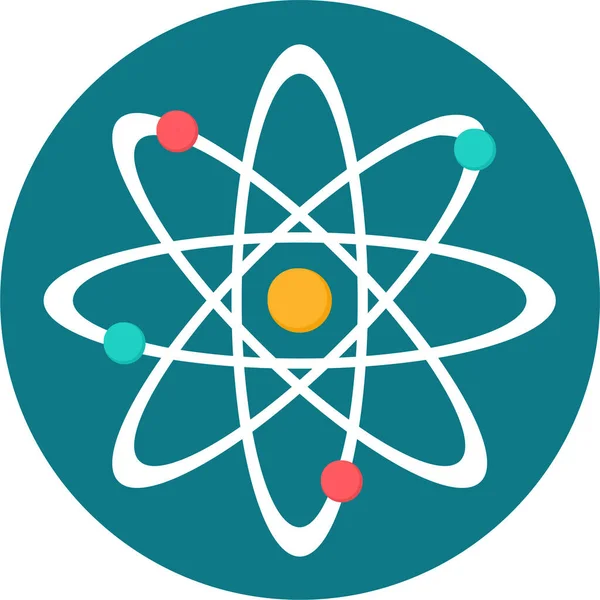 Icono Química Ciencia Atómica Estilo Plano — Vector de stock
