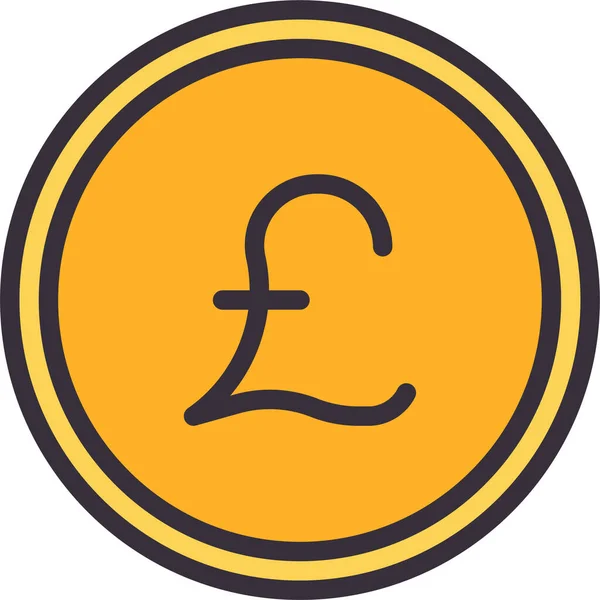 Poundsterling Coin Finance Icon — Stock Vector
