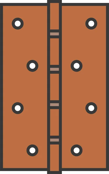 Icono Bisagra Puerta Decoración Estilo Contorno Lleno — Vector de stock