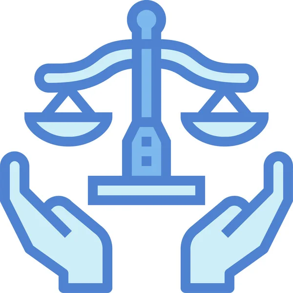 Ikona Prawa Równowagi Sprawiedliwości Stylu Wypełnionym — Wektor stockowy