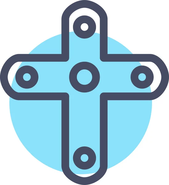 Χριστιανός Χριστιανός Χριστιανός Σταυρός Εικονίδιο Περίγραμμα Στυλ — Διανυσματικό Αρχείο