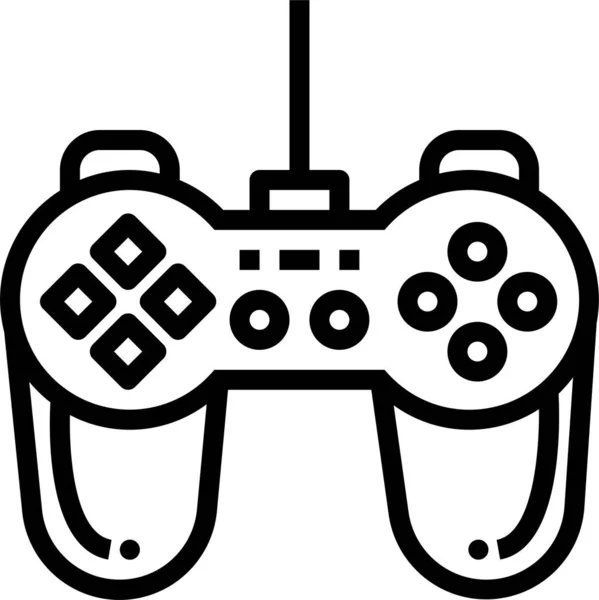 Controlador Gamer Joystick Icono Estilo Esquema — Vector de stock