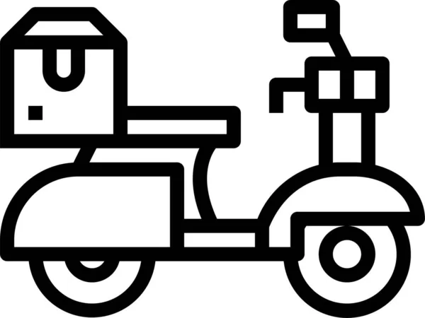 Delivery Moped Scooter Icon Outline Style — Stock Vector