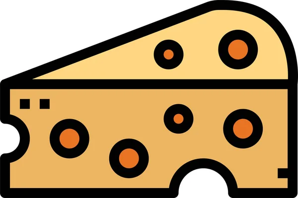 Käse Lebensmittel Gesundes Symbol Gefülltem Umriss Stil — Stockvektor