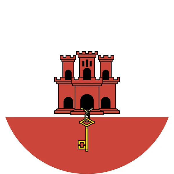 Land Vlag Gibraltar Pictogram Platte Stijl — Stockvector