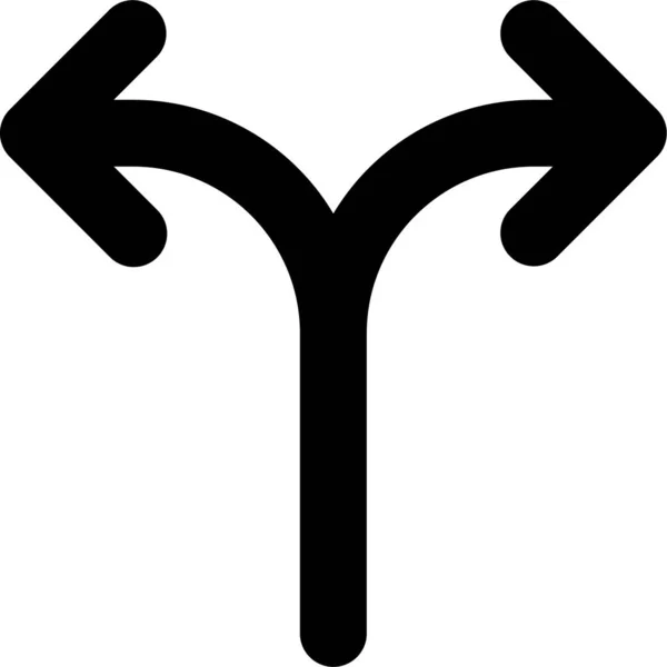 Pfeil Richtung Umleitung Symbol Solidem Stil — Stockvektor