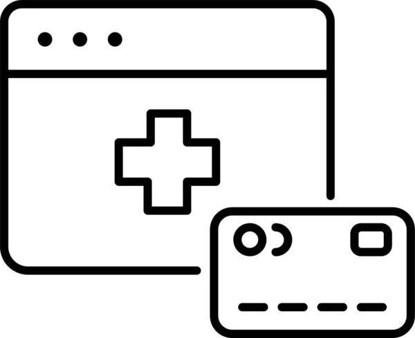 Tarjeta Del Navegador Icono Médico — Vector de stock