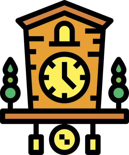 Reloj Despertador Icono Artesanal — Archivo Imágenes Vectoriales