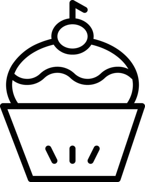 Pâtisserie Cupcake Icône Dessert Dans Catégorie Des Aliments Boissons — Image vectorielle