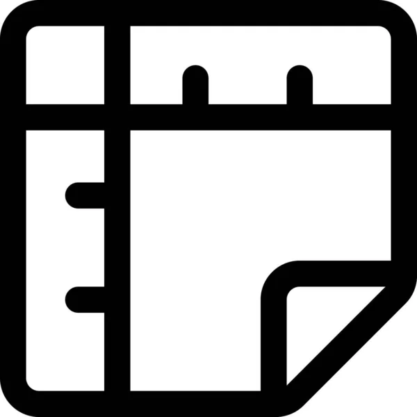 Σχέδιο Εικονίδιο Χάρακα Πλέγμα Στυλ Περίγραμμα — Διανυσματικό Αρχείο