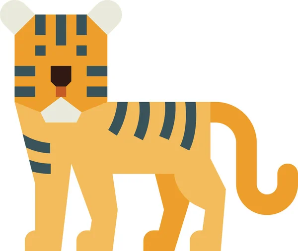 Tigre Mamífero Fauna Icono — Vector de stock